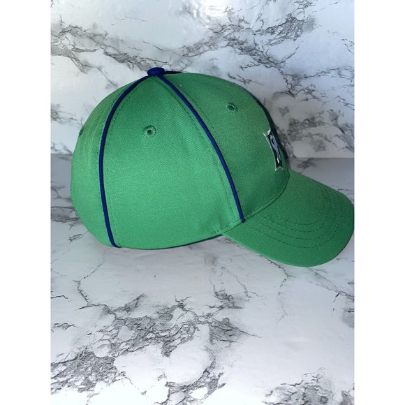 HTT Recycled Sprite Soda Logo Embroidered Blue Piping 6 Panel Fastner Cap Hat - Picture 2 of 12